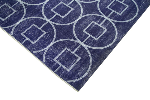 Geometric Carpet Purple Geometric Cotton Wool Handmade Area Rug 7'2'' x 10'2''