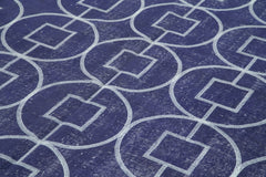 Geometric Carpet Purple Geometric Cotton Wool Handmade Area Rug 7'2'' x 10'2''