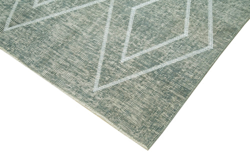 Geometric Carpet Grey Geometric Cotton Wool Handmade Area Rug 4'11'' x 8'4''