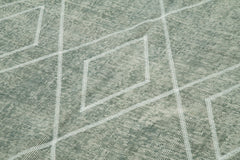 Geometric Carpet Grey Geometric Cotton Wool Handmade Area Rug 4'11'' x 8'4''