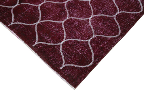 Geometric Carpet Purple Geometric Cotton Wool Handmade Area Rug 6'6'' x 10'8''
