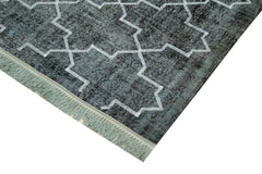 Geometric Carpet Black Geometric Cotton Wool Handmade Area Rug 7'4'' x 10'6''