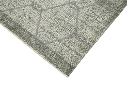 Carpet Grey Geometric Cotton Wool Handmade Area Rug 3'7'' x 7'1''