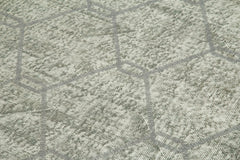 Carpet Grey Geometric Cotton Wool Handmade Area Rug 3'7'' x 7'1''