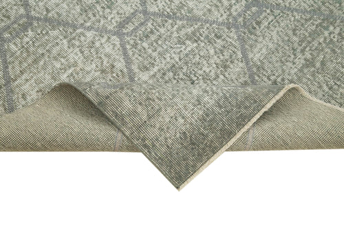 Carpet Grey Geometric Cotton Wool Handmade Area Rug 3'7'' x 7'1''