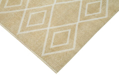 Carpet Beige Geometric Cotton Wool Handmade Area Rug 3'9'' x 6'9''