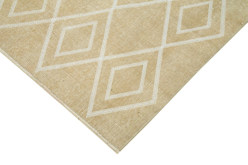 Carpet Beige Geometric Cotton Wool Handmade Area Rug 3'9'' x 6'9''