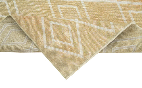 Carpet Beige Geometric Cotton Wool Handmade Area Rug 3'9'' x 6'9''