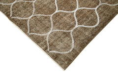 Geometric Carpet Brown Geometric Cotton Wool Handmade Area Rug 5'1'' x 7'10''