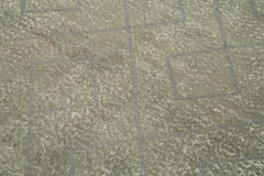 Handmade Area Rug – Grey Geometric Wool & Cotton Carpet 3'10''x5'1'' Durable Soft