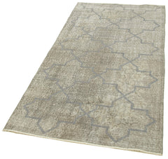 Geometric Carpet Grey Geometric Cotton Wool Handmade Area Rug 3'1'' x 6'2''