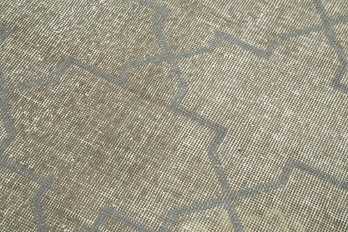 Geometric Carpet Grey Geometric Cotton Wool Handmade Area Rug 3'1'' x 6'2''