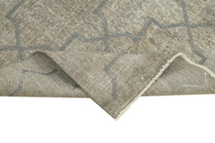 Geometric Carpet Grey Geometric Cotton Wool Handmade Area Rug 3'1'' x 6'2''