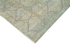 Geometric Carpet Blue Geometric Cotton Wool Handmade Area Rug 5'1'' x 7'9''