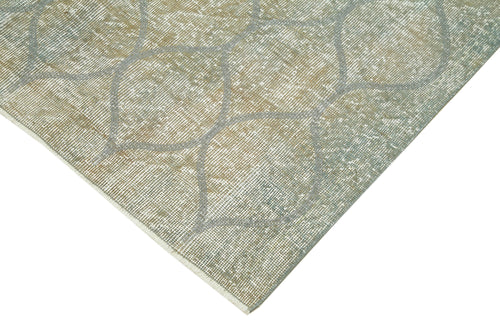 Geometric Carpet Blue Geometric Cotton Wool Handmade Area Rug 5'1'' x 7'9''