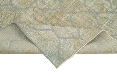 Geometric Carpet Blue Geometric Cotton Wool Handmade Area Rug 5'1'' x 7'9''