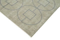 Geometric Carpet Grey Geometric Cotton Wool Handmade Area Rug 4'8'' x 7'1''