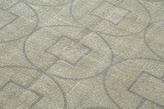 Geometric Carpet Grey Geometric Cotton Wool Handmade Area Rug 4'8'' x 7'1''