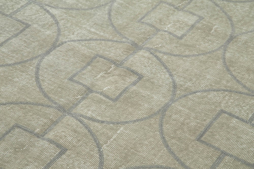 Geometric Carpet Grey Geometric Cotton Wool Handmade Area Rug 4'8'' x 7'1''