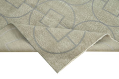 Geometric Carpet Grey Geometric Cotton Wool Handmade Area Rug 4'8'' x 7'1''