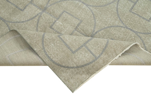 Geometric Carpet Grey Geometric Cotton Wool Handmade Area Rug 4'8'' x 7'1''