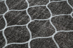 Geometric Carpet Black Geometric Cotton Wool Handmade Area Rug 5'4'' x 8'10''