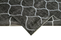 Geometric Carpet Black Geometric Cotton Wool Handmade Area Rug 5'4'' x 8'10''