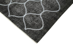 Geometric Carpet Black Geometric Cotton Wool Handmade Area Rug 6'0'' x 9'3''