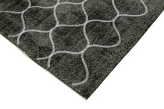 Geometric Carpet Black Geometric Cotton Wool Handmade Area Rug 5'9'' x 8'8''