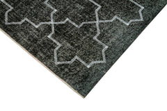 Geometric Carpet Black Geometric Cotton Wool Handmade Area Rug 4'8'' x 7'7''