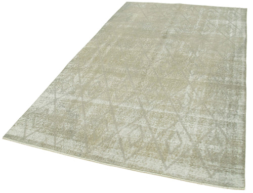 Geometric Carpet Grey Geometric Cotton Wool Handmade Area Rug 5'0'' x 8'2''