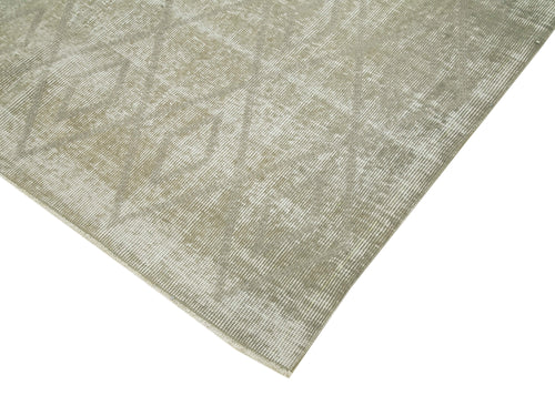 Geometric Carpet Grey Geometric Cotton Wool Handmade Area Rug 5'0'' x 8'2''
