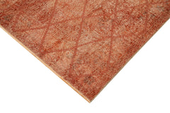 Geometric Carpet Orange Geometric Cotton Wool Handmade Area Rug 5'3'' x 8'8''
