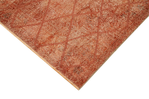 Geometric Carpet Orange Geometric Cotton Wool Handmade Area Rug 5'3'' x 8'8''