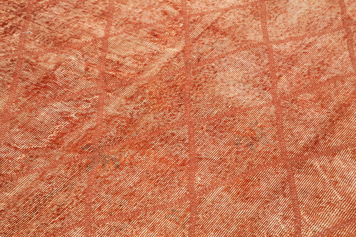 Geometric Carpet Orange Geometric Cotton Wool Handmade Area Rug 5'3'' x 8'8''