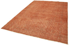 Geometric Carpet Orange Geometric Cotton Wool Handmade Area Rug 6'9'' x 9'10''