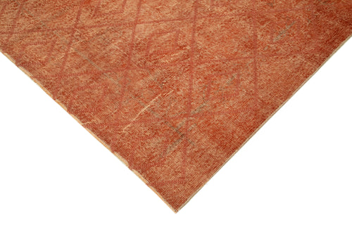 Geometric Carpet Orange Geometric Cotton Wool Handmade Area Rug 6'9'' x 9'10''