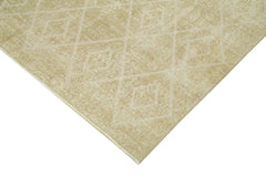 Geometric Carpet Beige Geometric Cotton Wool Handmade Area Rug 6'5'' x 9'7''