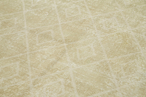 Geometric Carpet Beige Geometric Cotton Wool Handmade Area Rug 6'5'' x 9'7''