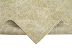 Geometric Carpet Beige Geometric Cotton Wool Handmade Area Rug 6'5'' x 9'7''