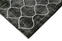 Geometric Carpet Black Geometric Cotton Wool Handmade Area Rug 5'3'' x 8'0''