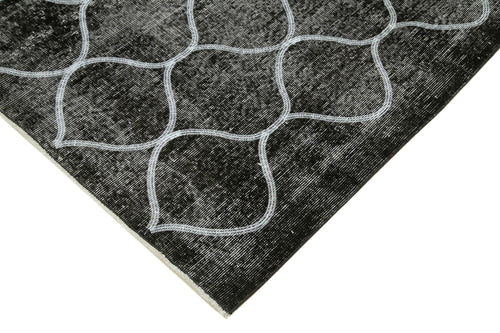Geometric Carpet Black Geometric Cotton Wool Handmade Area Rug 5'3'' x 8'0''