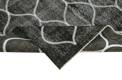 Geometric Carpet Black Geometric Cotton Wool Handmade Area Rug 5'3'' x 8'0''