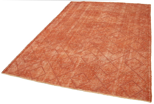 Geometric Carpet Orange Geometric Cotton Wool Handmade Area Rug 6'1'' x 8'10''
