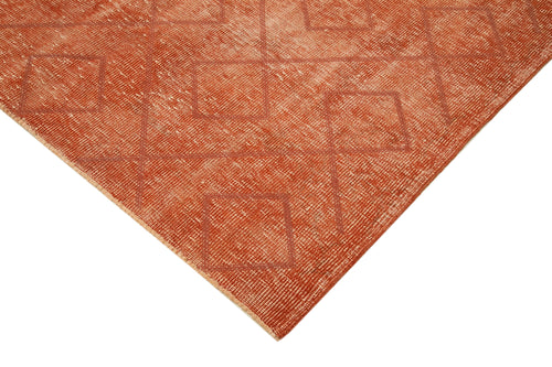 Geometric Carpet Orange Geometric Cotton Wool Handmade Area Rug 6'1'' x 8'10''
