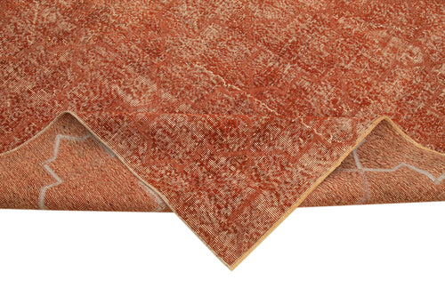 Geometric Carpet Orange Geometric Cotton Wool Handmade Area Rug 6'8'' x 10'0''