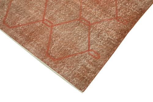 Geometric Carpet Orange Geometric Cotton Wool Handmade Area Rug 6'9'' x 9'7''
