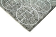 Geometric Carpet Grey Geometric Cotton Wool Handmade Area Rug 5'0'' x 8'1''