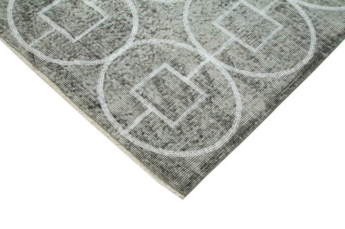 Geometric Carpet Grey Geometric Cotton Wool Handmade Area Rug 5'0'' x 8'1''