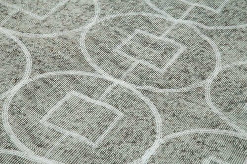 Geometric Carpet Grey Geometric Cotton Wool Handmade Area Rug 5'0'' x 8'1''